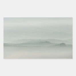 Pastelochtend in de foggy Tuscany Rechthoekige Sticker