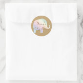 pastelolifant ronde sticker (Tas)