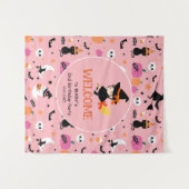 Pasteloween Patroon Halloween Party Welkom Wandkleed (Voorkant (horizontaal))