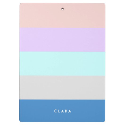 pastelpach paars mint grijs blauw kleurenblok klembord (Achterkant)