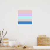 pastelpach paars mint grijs blauw kleurenblok poster (Keuken)