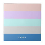 pastelpach paars mint grijs blauw kleurenblok tegeltje<br><div class="desc">Moderne en zomerpastelperzik paarse munt en blauw kleurenblok.</div>