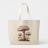 Pastelpaddenstoelenkunst Grote Tote Bag (Achterkant)