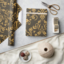 Pastelpapyrusbloem patroon naadloos kantontwerp cadeaupapier