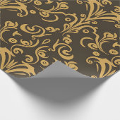 Pastelpapyrusbloem patroon naadloos kantontwerp cadeaupapier (Hoek)