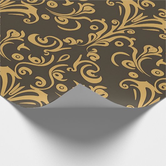 Pastelpapyrusbloem patroon naadloos kantontwerp cadeaupapier (Hoek)