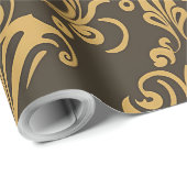 Pastelpapyrusbloem patroon naadloos kantontwerp cadeaupapier (Rol Hoek)