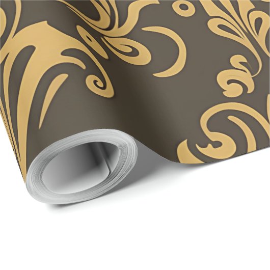 Pastelpapyrusbloem patroon naadloos kantontwerp cadeaupapier (Rol Hoek)