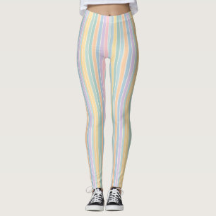 Pastelparade – Zacht regenboogstrippatroon Leggings