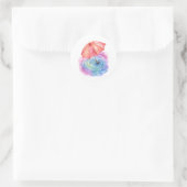 Pastelparaplu Waterverf Kunst Regengolfjes Ronde Sticker (Tas)