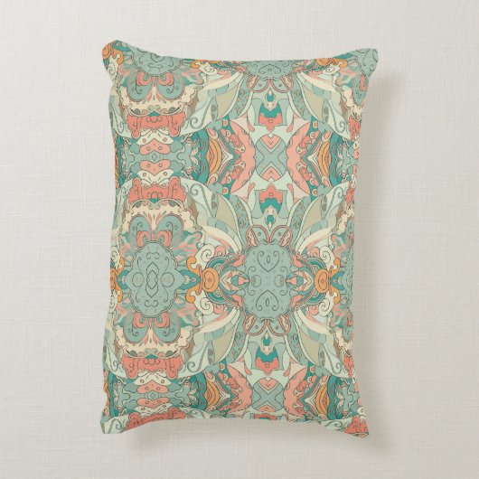 Pastelpatroon Abstract Paisley Accent Kussen (Achterkant (Verticaal))