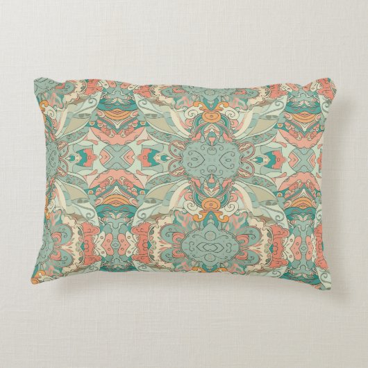 Pastelpatroon Abstract Paisley Accent Kussen (Achterkant)