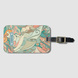 Pastelpatroon Abstract Paisley Bagagelabel