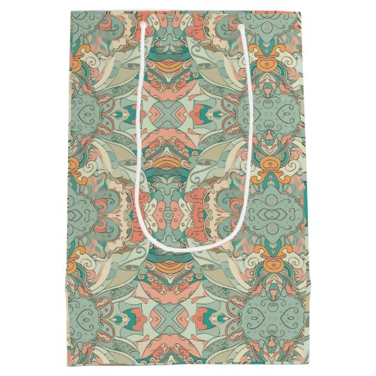 Pastelpatroon Abstract Paisley Medium Cadeauzakje (Achterkant)