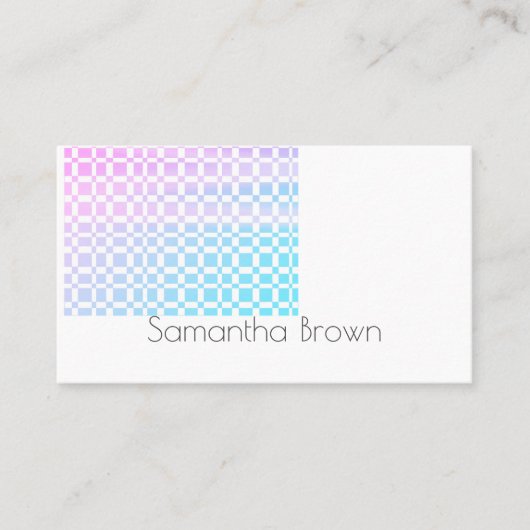pastelpatroon blauw en paars aangepast visitekaartje (Voorkant)