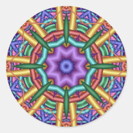 Pastelpatroon caleidoscoop ronde sticker