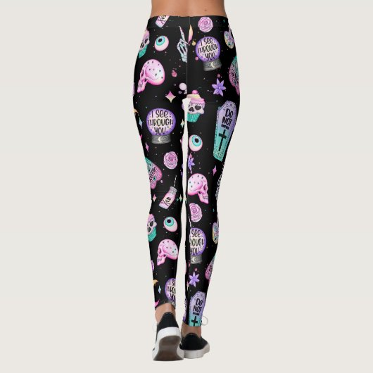 pastelpatroon donker leggings (Achterkant)