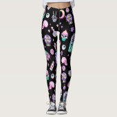 pastelpatroon donker leggings (Voorkant)