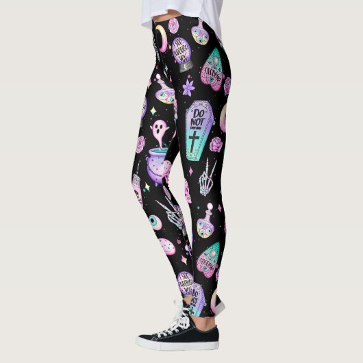 pastelpatroon donker leggings (Links)