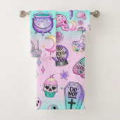 pastelpatroon gothic bad handdoek (Insitu)