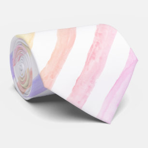 Pastelpatroon met gestreepte Waterverf Stropdas