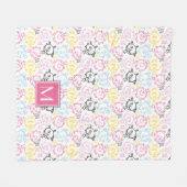  pastelpatroon | Monogram Fleece Deken (Voorkant (Horizontaal))
