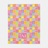  pastelpatroon | Monogram Fleece Deken (Voorkant)