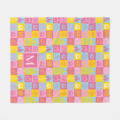 pastelpatroon | Monogram Fleece Deken (Voorkant (Horizontaal))
