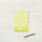 pastelpatroon naam gepersonaliseerd post-it® notes (Op bureau)