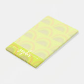pastelpatroon naam gepersonaliseerd post-it® notes (Schuin)