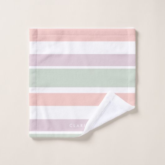  pastelpatroon roze groene strepen bad handdoek (Wasdoekje)
