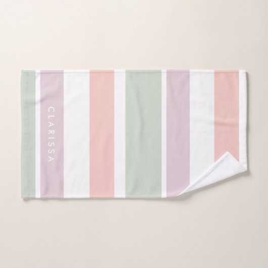  pastelpatroon roze groene strepen bad handdoek (Handdoek)