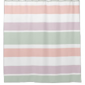  pastelpatroon roze groene strepen douchegordijn (Voorkant)