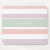  pastelpatroon roze groene strepen muismat (Voorkant)