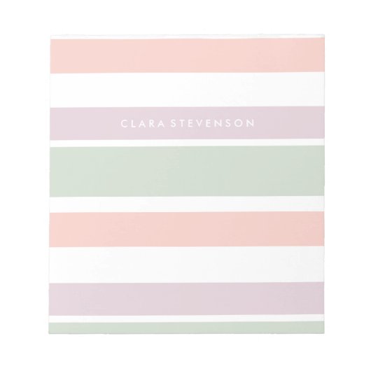  pastelpatroon roze groene strepen notitieblok (Voorkant)