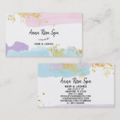 *~* Pastelpenseel Gold Glitter Roos Bud  Visitekaartje (Voorkant / Achterkant)