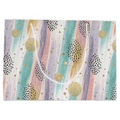 Pastelpenseelstreek & Goud Geometrisch Abstract Groot Cadeauzakje (Achterkant)