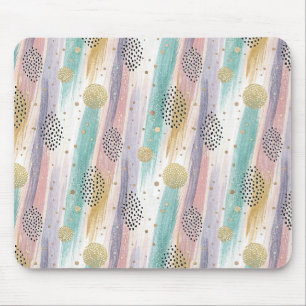 Pastelpenseelstreek & Goud Geometrisch Abstract Muismat
