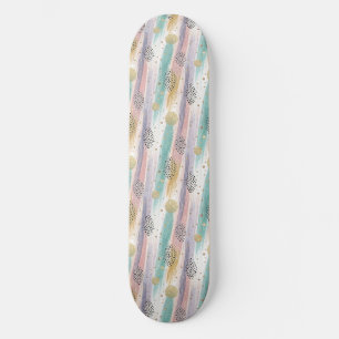 Pastelpenseelstreek & Goud Geometrisch Abstract Persoonlijk Skateboard