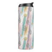 Pastelpenseelstreek & Goud Geometrisch Abstract Thermosbeker (Gedraaid links)