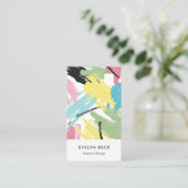 Pastelpenseelstreken - Abstract patroon Visitekaartje (Staand voorkant)