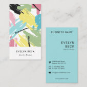 Pastelpenseelstreken - Abstract patroon Visitekaartje (Voorkant / Achterkant)