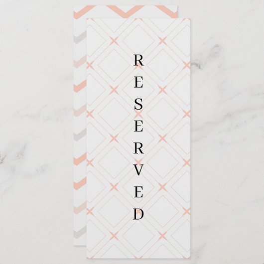 Pastelpertje en afgewerkte geometrische gereservee menu (Voorkant / Achterkant)