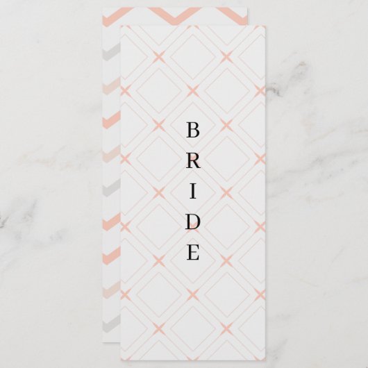 Pastelpertje en afgewerkte geometrische gereservee menu (Voorkant / Achterkant)