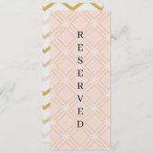 Pastelpertje en goudgeometrische gereserveerde sto menu (Voorkant / Achterkant)