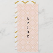 Pastelpertje en goudgeometrische gereserveerde sto menu (Voorkant / Achterkant)