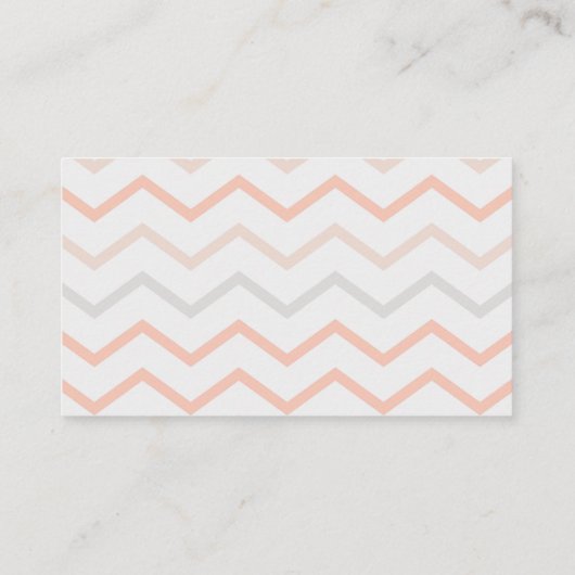 Pastelperzik en grijze Zig Zag Luier Raffle Informatiekaartje (Achterkant)