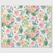 Pastelperzik en roze pinda's lush spring bloemen cadeaupapier (Vlak)