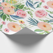 Pastelperzik en roze pinda's lush spring bloemen cadeaupapier (Hoek)