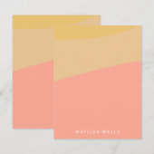 Pastelperzik geel Gepersonaliseerde naam briefpapi Notitiekaartje (Voorkant / Achterkant)